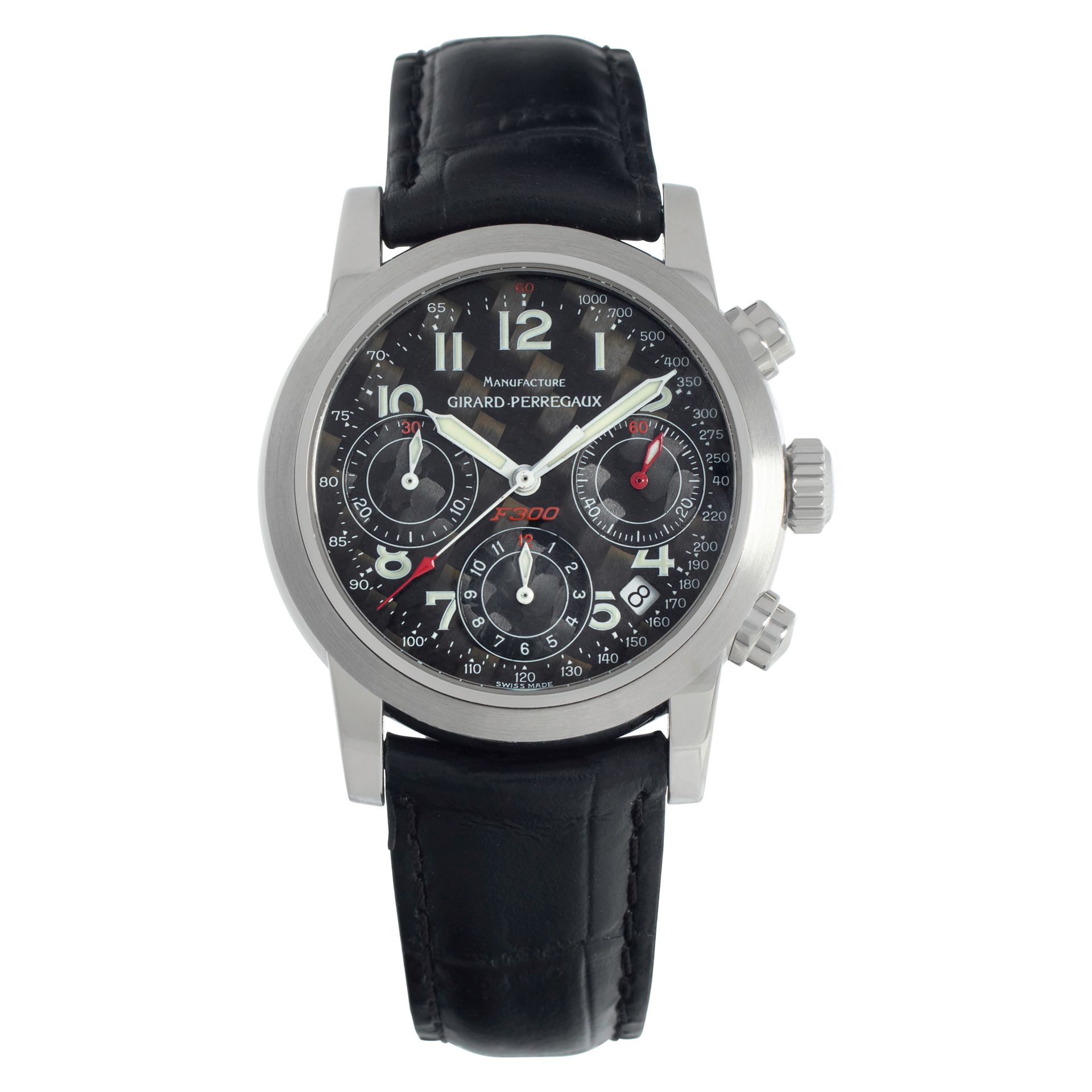 Used Girard Perregaux Ferrari 8020 Stainless Steel Black dial