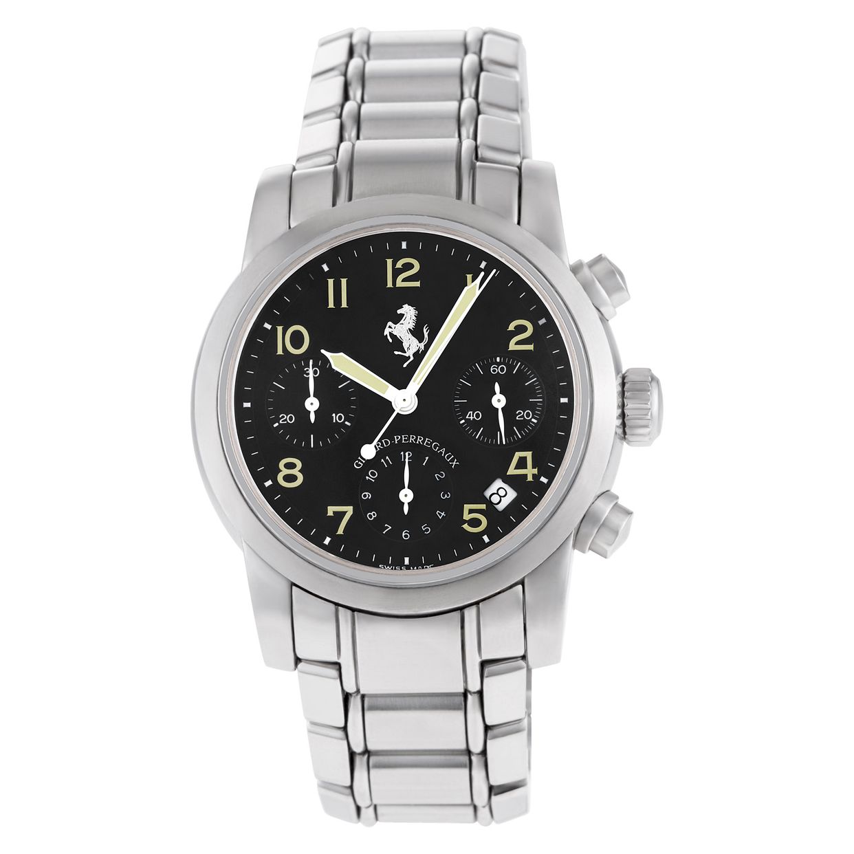Pre-owned Girard Perregaux Ferrari 8020 Stainless Steel Black