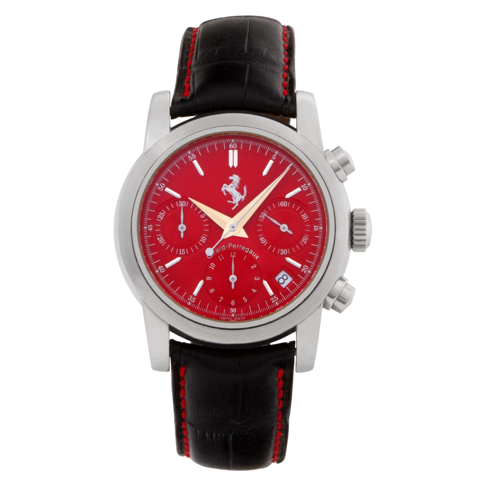 Preowned Girard Perregaux Ferrari 8020 Stainless Steel Red