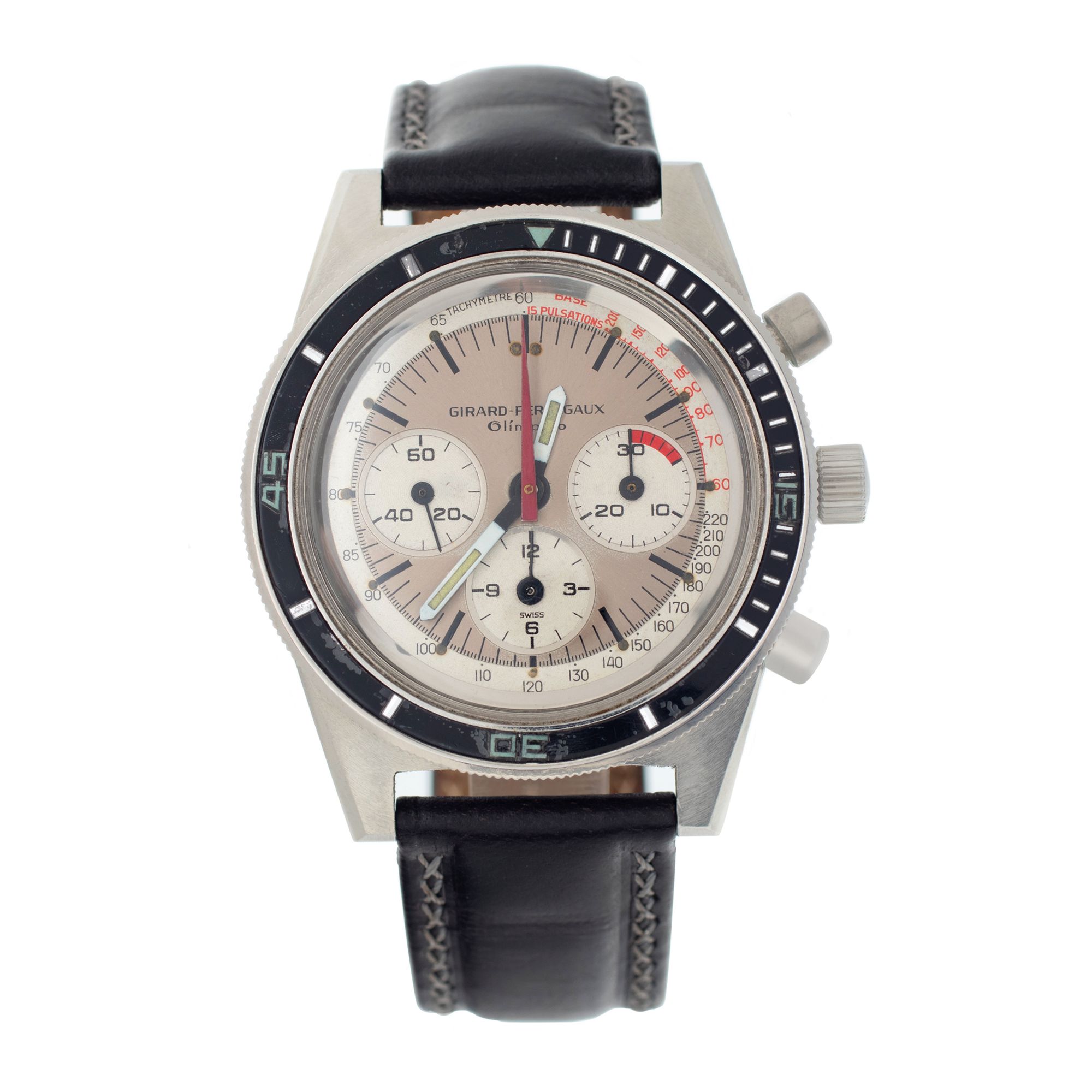 Pre-owned Girard Perregaux Olimpico 9075 AF stainless steel