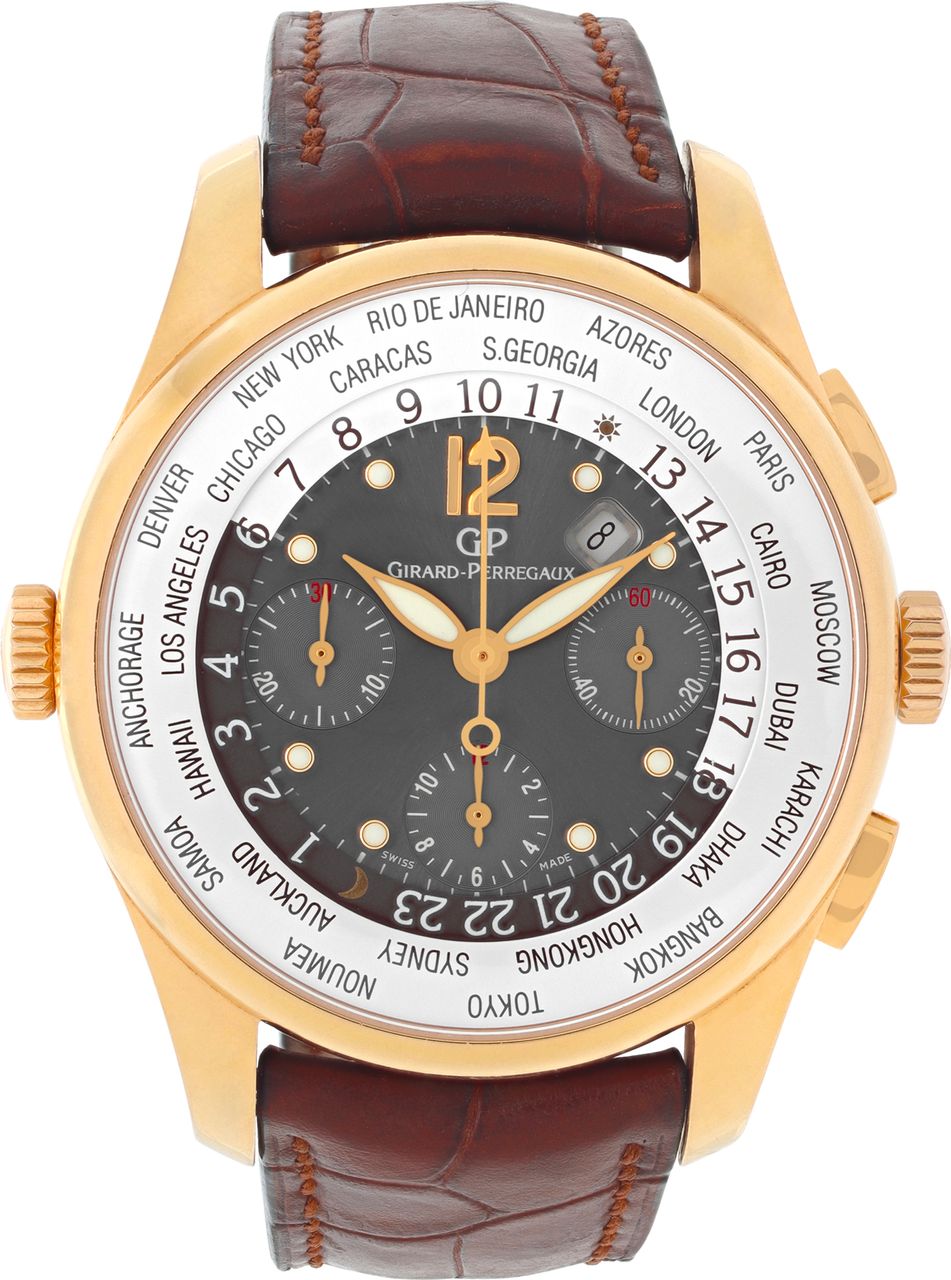 Preowned Girard Perregaux Worldtimer 49805 18k rose gold | Gray & Sons
