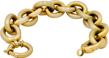 Gold link bracelet in 14k yellow gold