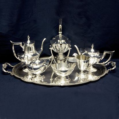 Gorham 8 Piece sterling silver Tea/Coffee set with Kettle & tray.