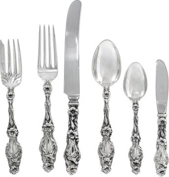 Gorham "Lily" sterling silver flatware service for 8 Sterling Silver Collection
