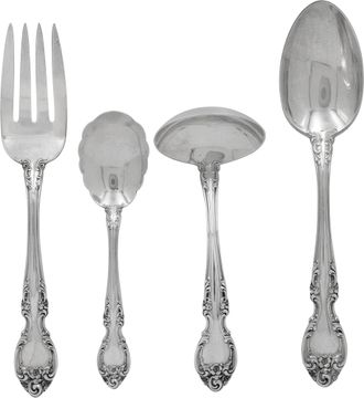 Gorham Melrose sterling silver Flatware set. 6 piece place setting for 12 plus 8 ice tea spoons and 7 serving pieces