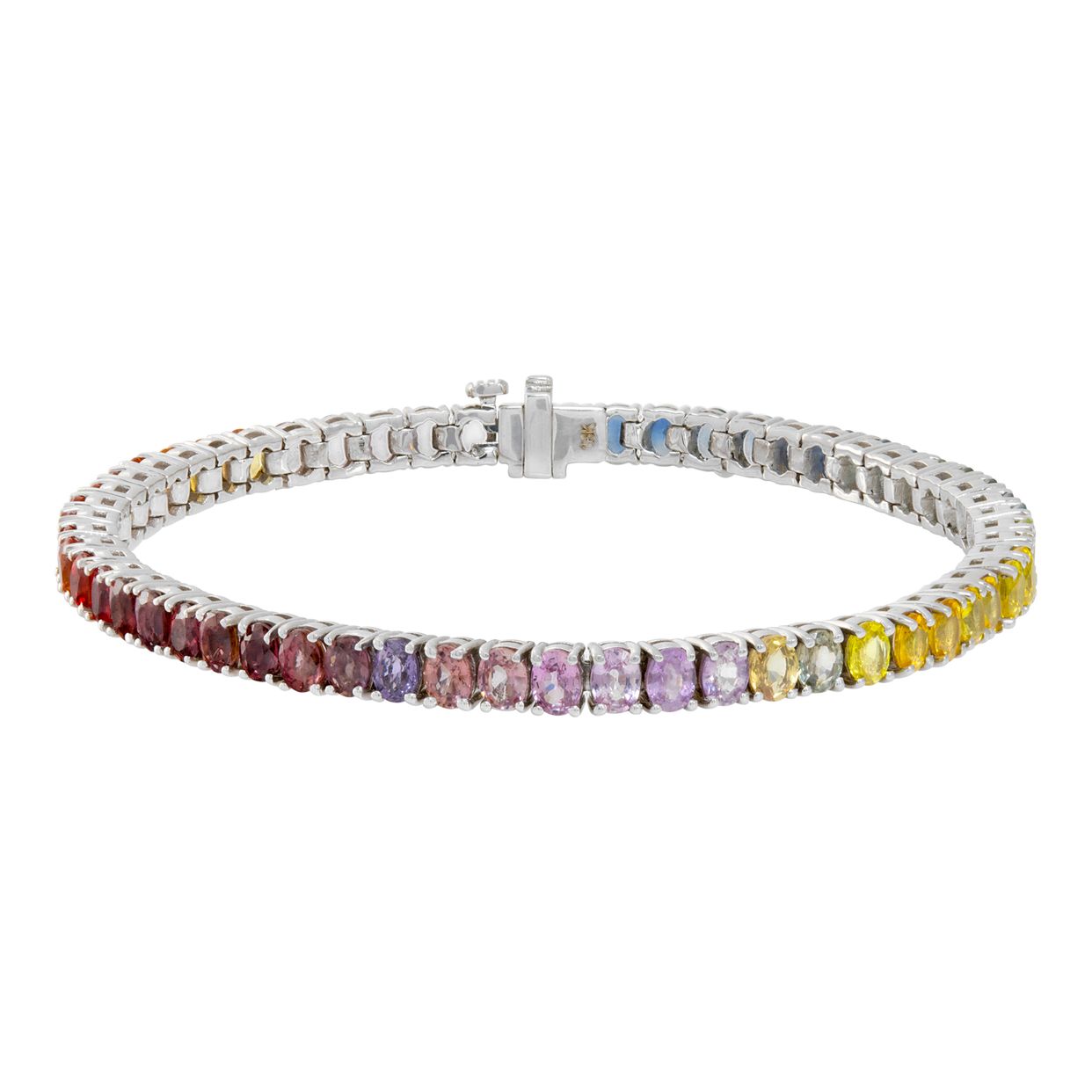 END／The gradient standard bracelet Matrix Tennis bracelet, Mixed cuts, Green, Rhodium plated