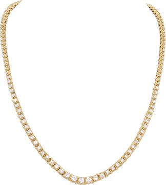 Graduated diamond tennis necklace in 14k yellow gold Graduated diamond tennis necklace in 14k yellow gold Necklace Collection