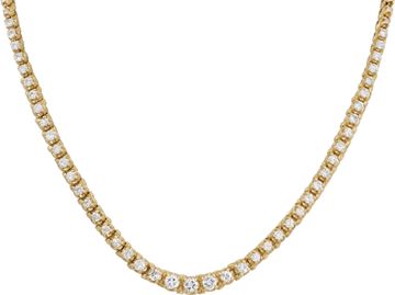 Graduated diamond tennis necklace in 14k yellow gold