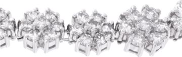 Platinum 6.00 carats diamonds graduating flower line necklace.