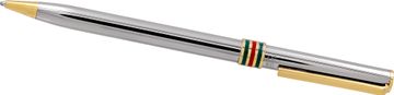 Gucci Ballpoint Pen In Stainless Steel With Gold Plated Accents