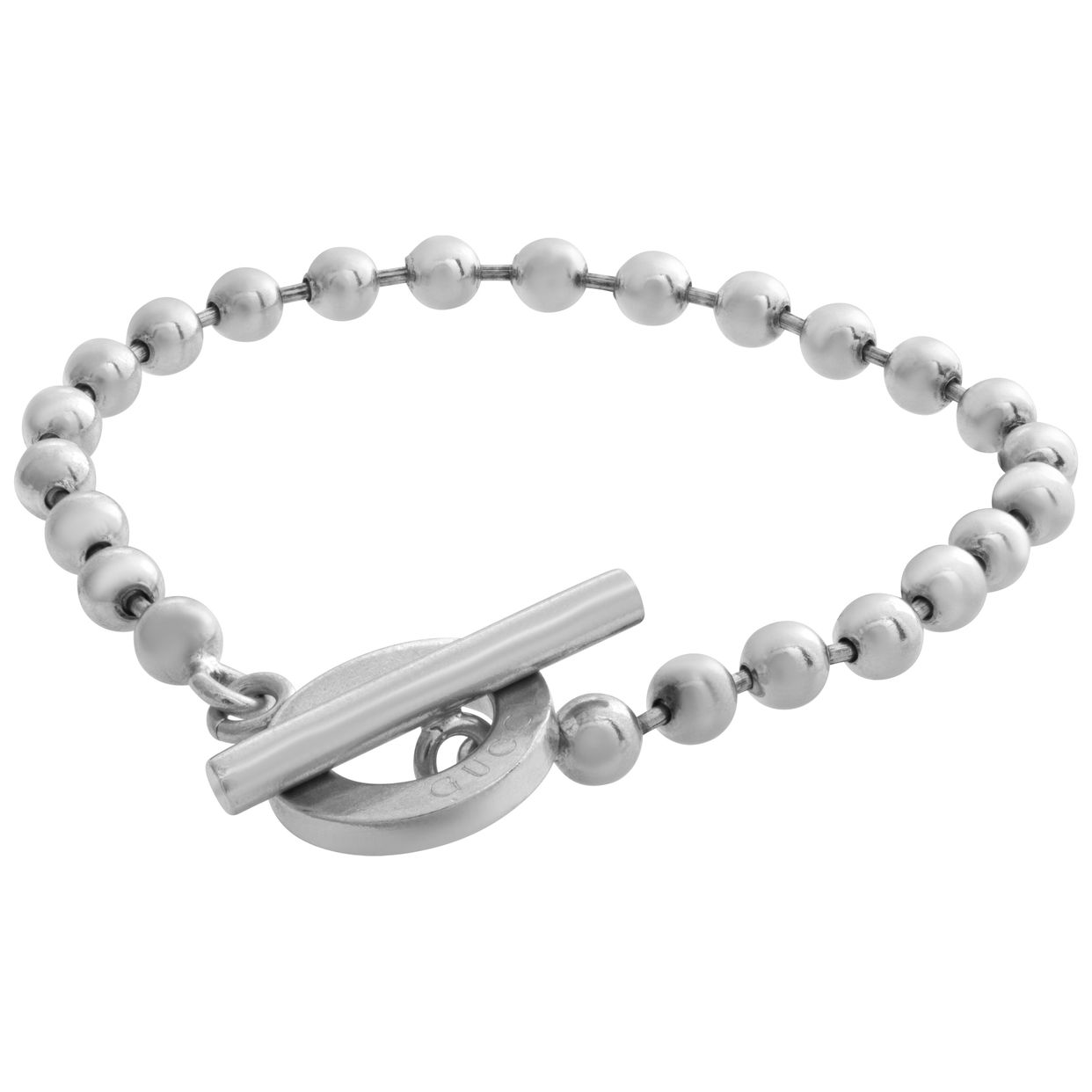 Gucci sterling silver beaded toggle bracelet | Gray & Sons