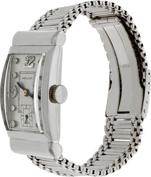 Hamilton watch in platinum with a 14k white gold bracelet