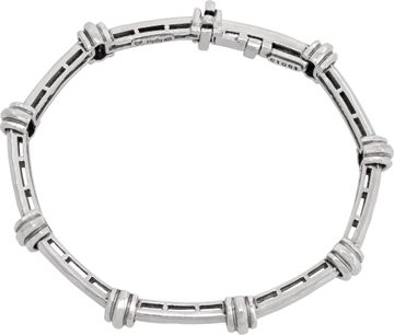 Henry Dunay Bracelet with Hammer Design in Platinum