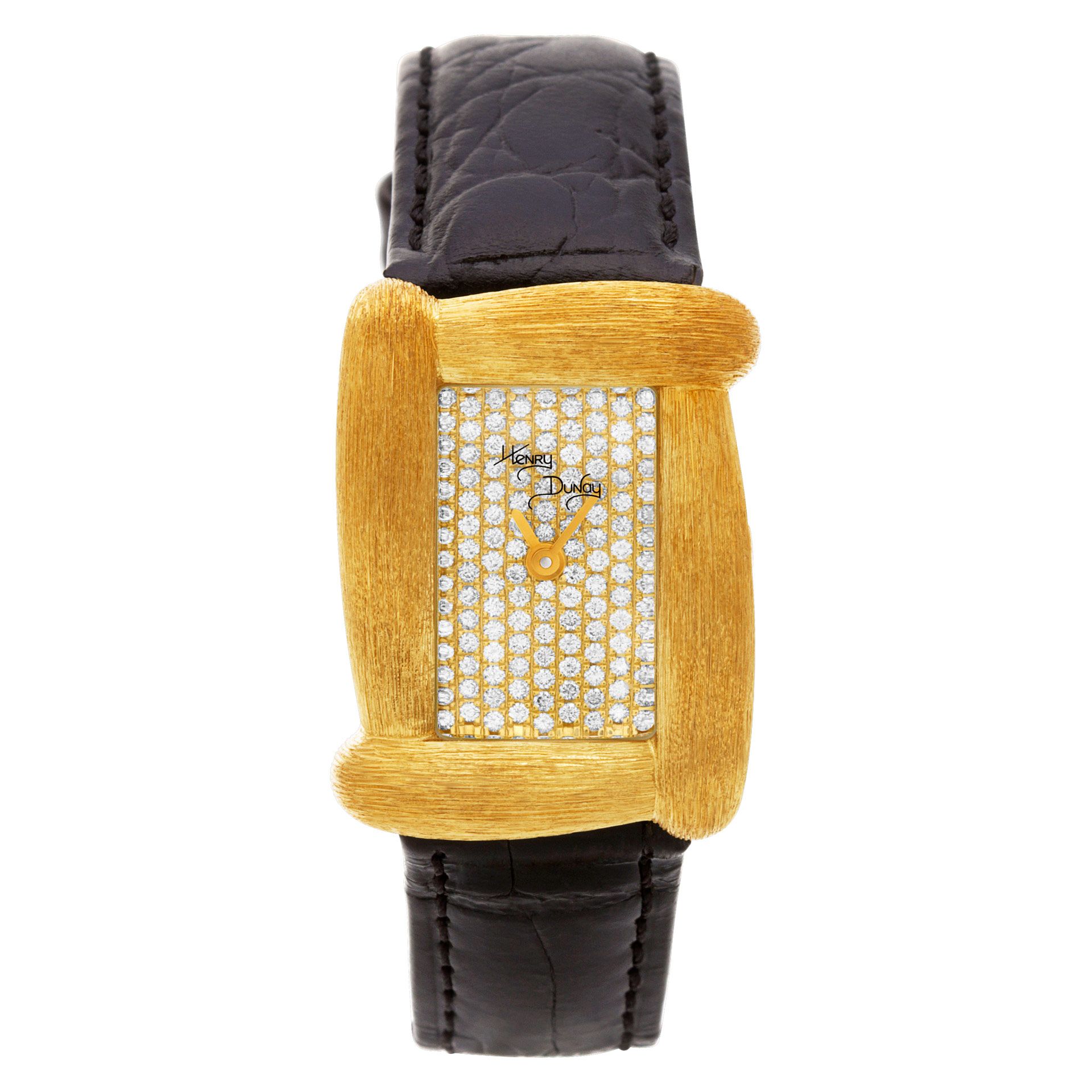 Henry Dunay Sabi Women\'s Watch Swiss Quartz Tank Black Dial Leather Nylon Strap Vintage Henry Dunay Watch | Kinn Studio main image 4