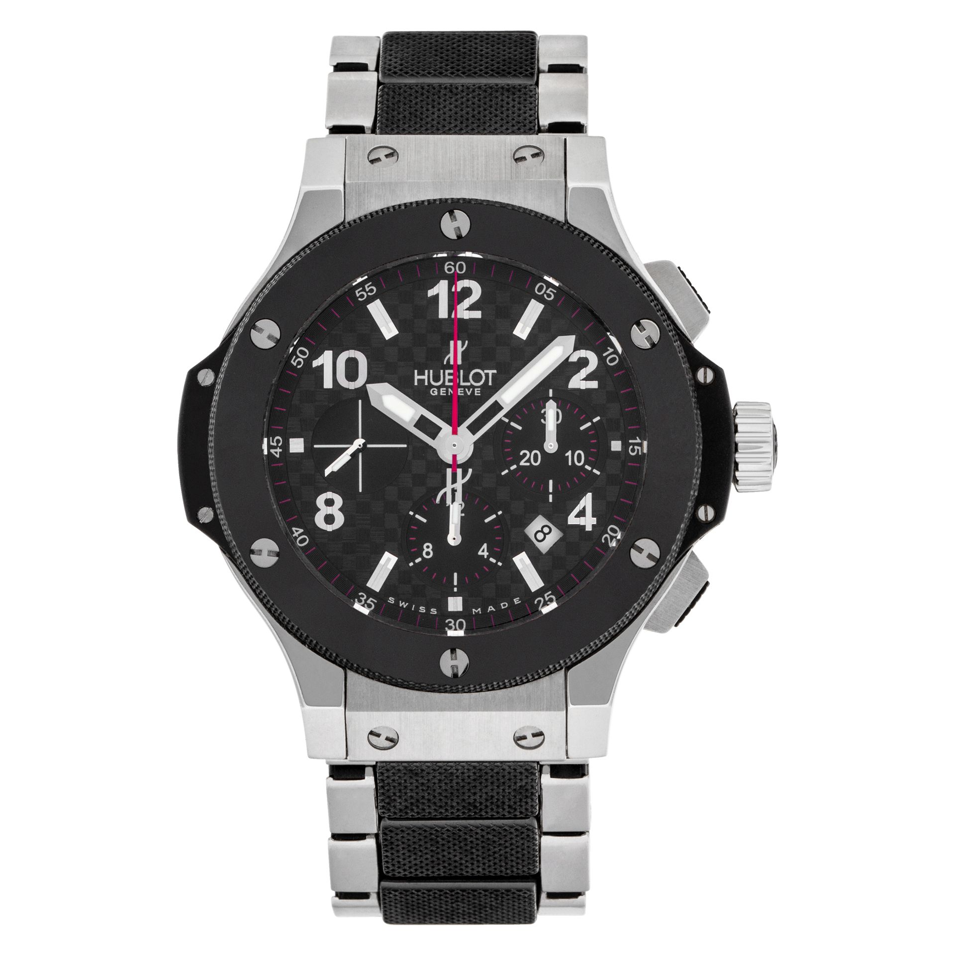 Pre-owned Hublot Big Bang 301.SB.131.SB Stainless Steel Blac