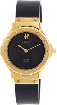 Hublot M D M 1281.3 18k Yellow Gold Black dial 24mm Quartz watch