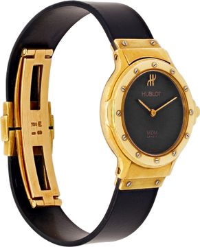 Hublot M D M 1281.3 18k Yellow Gold Black dial 24mm Quartz watch