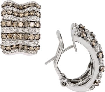 Huggie diamond earrings in 14k white gold