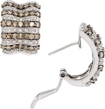 Huggie diamond earrings in 14k white gold