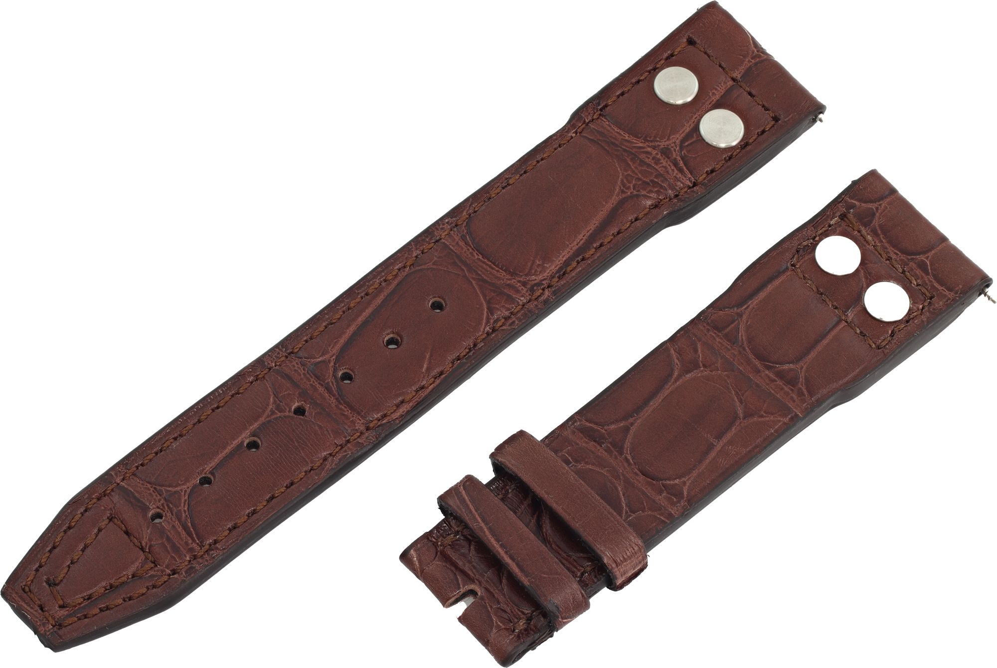 IWC純正品 アリゲーター・ストラップ ダークブラウン 20mm IWC Pilot Brown Alligator Strap (20mm x 18mm) | Gray & Sons Jewelers