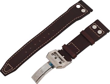 IWC Pilot Brown Calf Strap with original IWC stainless steel deployant buckle IWC Pilot Brown Calf Strap with original stainless steel deployant buckle (21mm x 18mm)