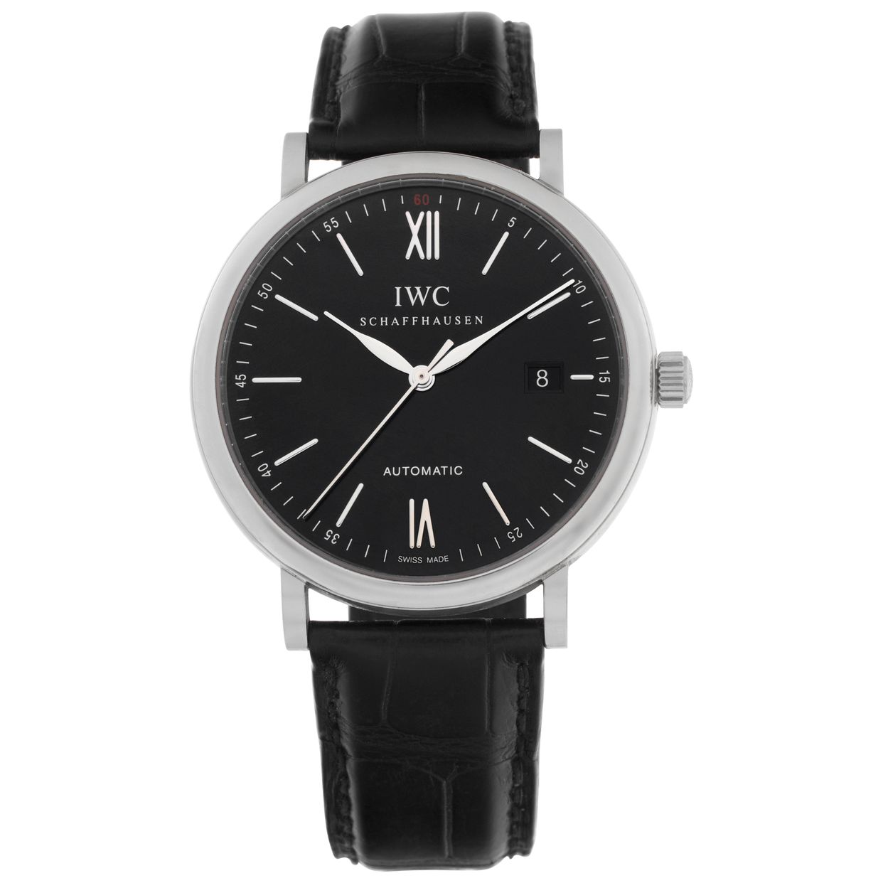 【正規品】新品未使用  IWC 黒レザーベルト 4295 IWC用 互換レザーベルト Dバックル付き ブラック/PG 20mm【B