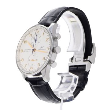 IWC Portugieser Chronograph IW371445 Steel Silver dial 41mm Auto