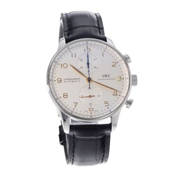 IWC Portugieser Chronograph IW371445 Steel Silver dial 41mm Auto