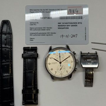 IWC Portugieser Chronograph IW371445 Steel Silver dial 41mm Auto