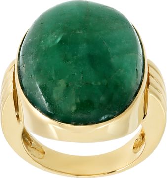 Jade Cabochon ring in 18k yellow gold