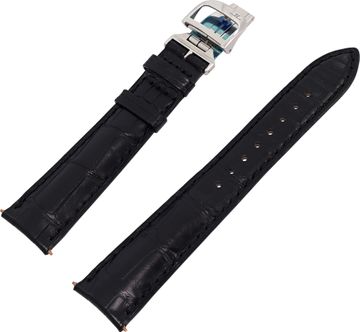 Jaeger Le Coultre Black Alligator strap with stainless steel deployant buckle Jewelry Collection