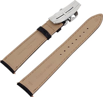 Jaeger Le Coultre Black Alligator strap with stainless steel deployant buckle