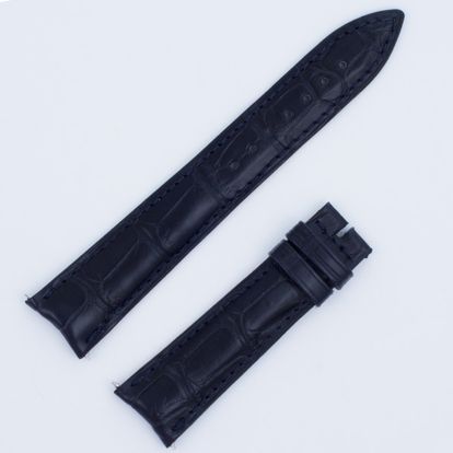 Jaeger LeCoultre matt navy blue alligator strap (19x16