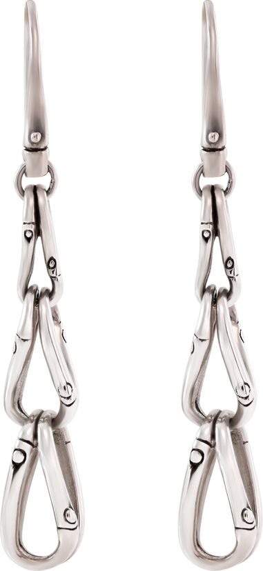 John Hardy Bamboo Dangle Drop Earrings in sterling silver |