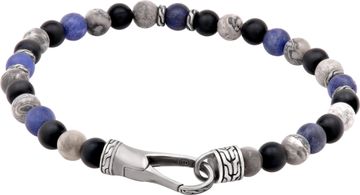 John Hardy Multi Colored Bead Bracelet With Sterling Silver Stations