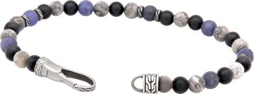 John Hardy Multi Colored Bead Bracelet With Sterling Silver Stations