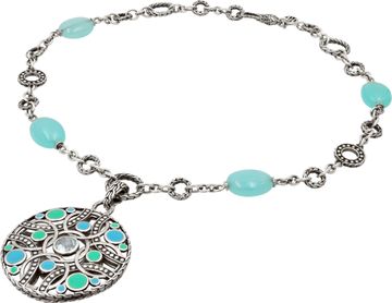 John Hardy Chalcedony and Sterling Silver Pendant Necklace