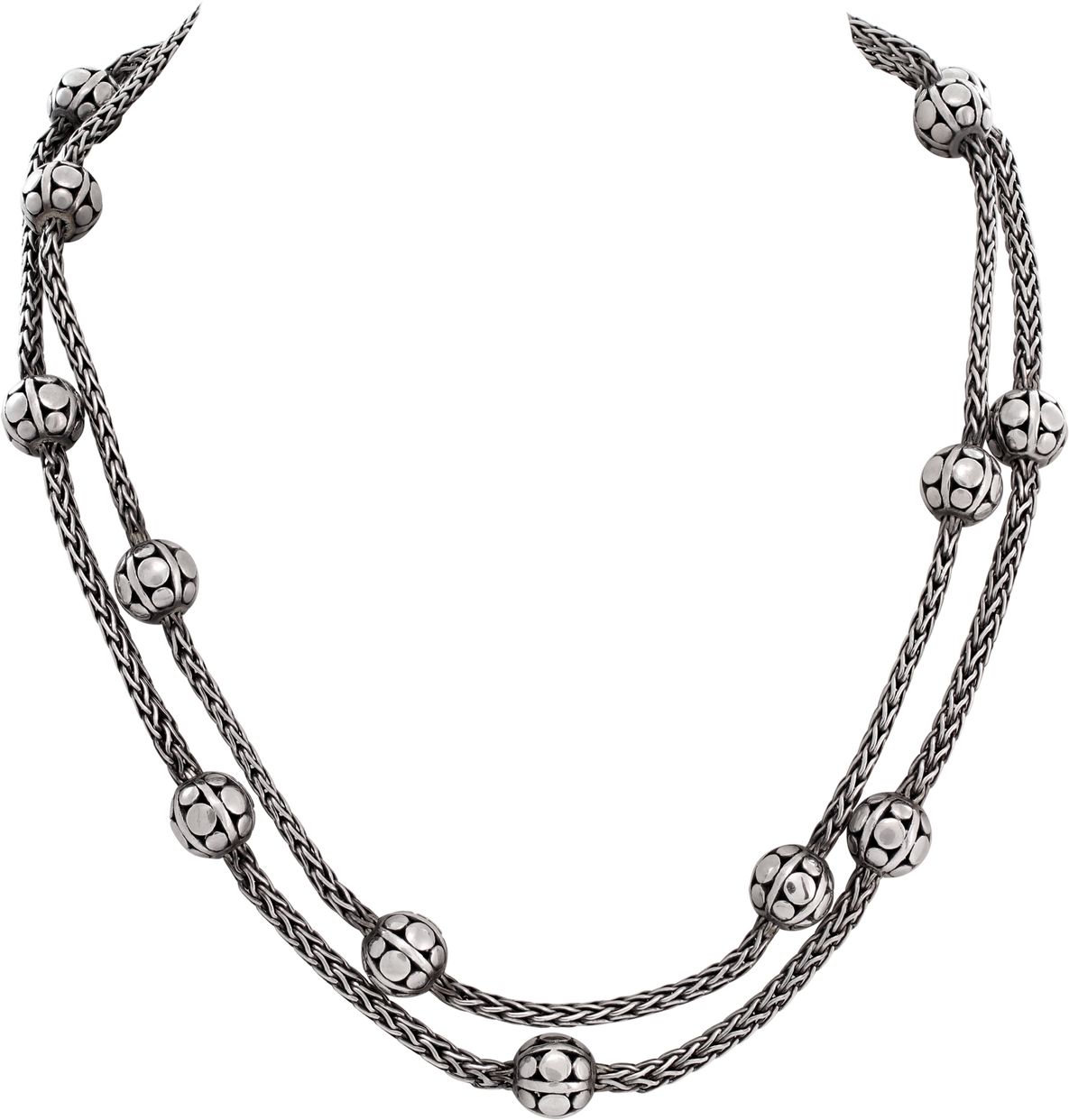 John Hardy Dot Ball Station Necklace in sterling silver