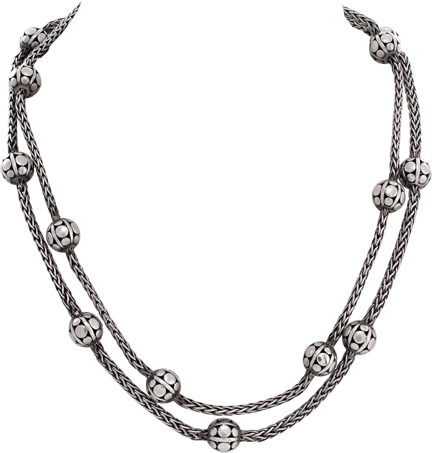 John Hardy Dot Ball Station Necklace in sterling silver