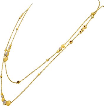 John Hardy Dot Hammered 18k yellow gold Neklace with diamond pave 0.25 ct.