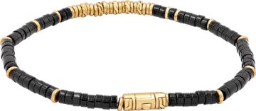 John Hardy Heishi bracelet with 14k yellow gold and onyx