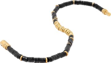 John Hardy Heishi bracelet with 14k yellow gold and onyx