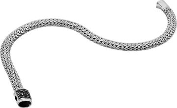 John Hardy Iconic Wheat bracelet in sterling silver with black sapphires