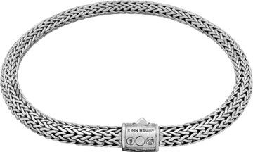 John Hardy Iconic Wheat bracelet in sterling silver with black sapphires