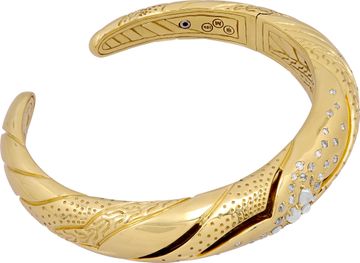 John Hardy Lahar Bangle in 18k yellow gold with diamonds