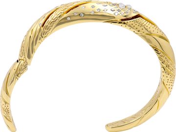 John Hardy Lahar Bangle in 18k yellow gold with diamonds