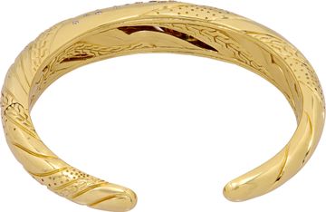 John Hardy Lahar Bangle in 18k yellow gold with diamonds