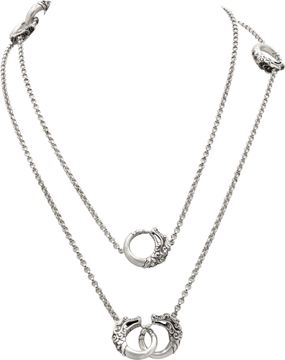 John Hardy Legends Naga Dragon 6- Pendant Necklace Black Gems