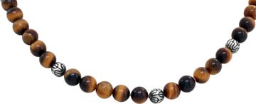 John Hardy Naga double wrap bracelet with Tigers eye beads and Sterling SIlver dragon head clasp. 19 inch length