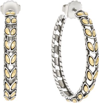 John Hardy Padi Large Hoop Earrings in 18k yellow gold and sterling silver